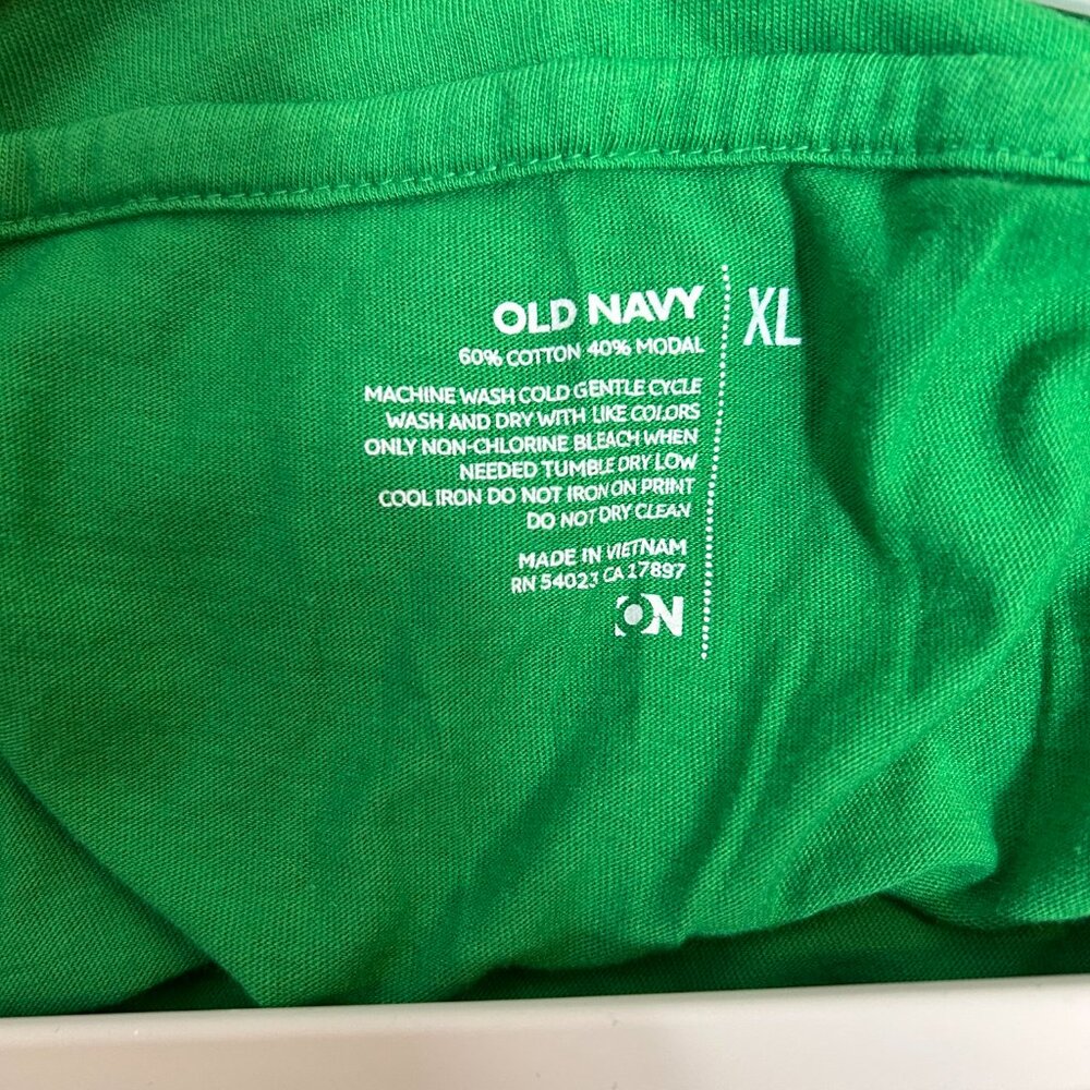 Old Navy Vintage Summer '09 green‎ square neckline puff short-sleeve top XL - Picture 4 of 5